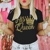 Couple Matching Tshirt His Queen Her King Golden Crown Print Streetwear Women Men Vintage Valentines Day Gifts Lovers Tshirts