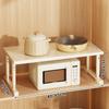 Expandable Microwave Oven Rack Adjustable Carbon Steel Countertop Storage Shelf for Kitchen Cabinet Pantry Closet Organizer