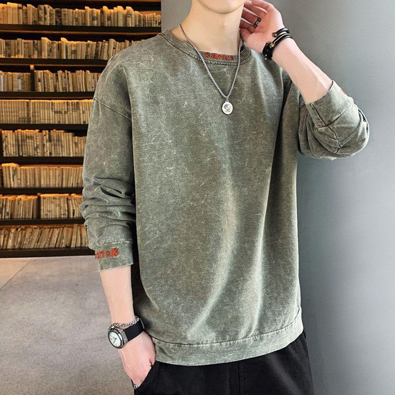 2024 Autumn Boyfriend New Spliced Pullovers O-Neck Embroidery Fashion Solid Color Loose Casual Versatile Long Sleeve Sweatshirts