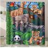 Jungle Animals Washable Dirt-Resistant Shower Curtain Shower Head Waterproof Polyester Bath Curtain For Home Decor Accessories