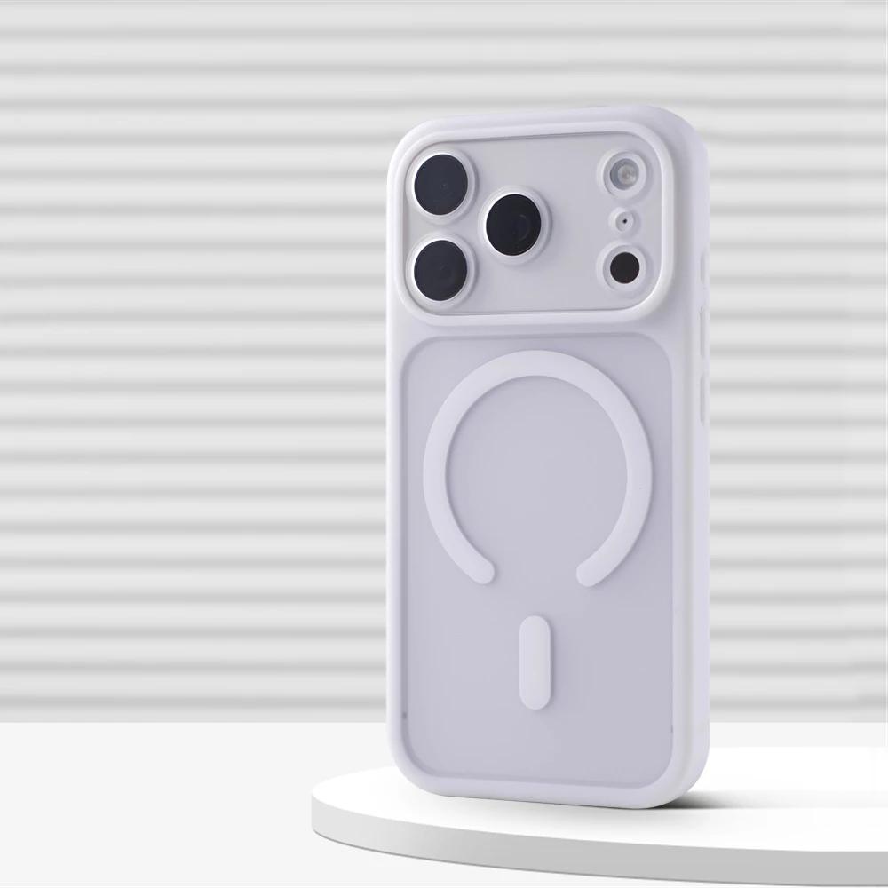 Luxury 2 in 1 Detachable Lens Protect Magnetic Case for iPhone 17 Pro Max 16 15 14 13 MagSafe Matte Translucent Shockproof Cover
