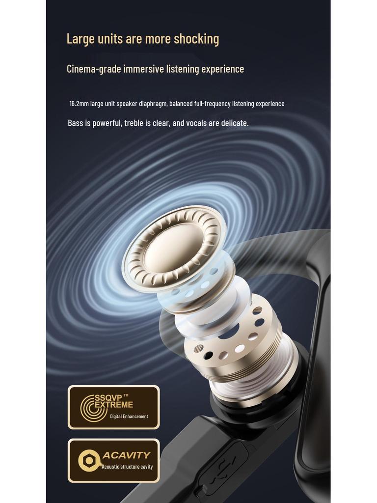 Retro Style Noise-Cancelling Single-Ear Wireless Bluetooth Earphone with Long Standby and Low Latency, v6.0 In-Ear Hook-Type for E-sports