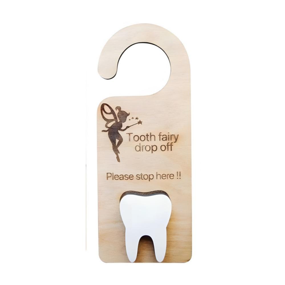 Elegant Tooth Fairy Door Hanger Handmade Encourage Brushing Teeth Board  Kids Room Decor