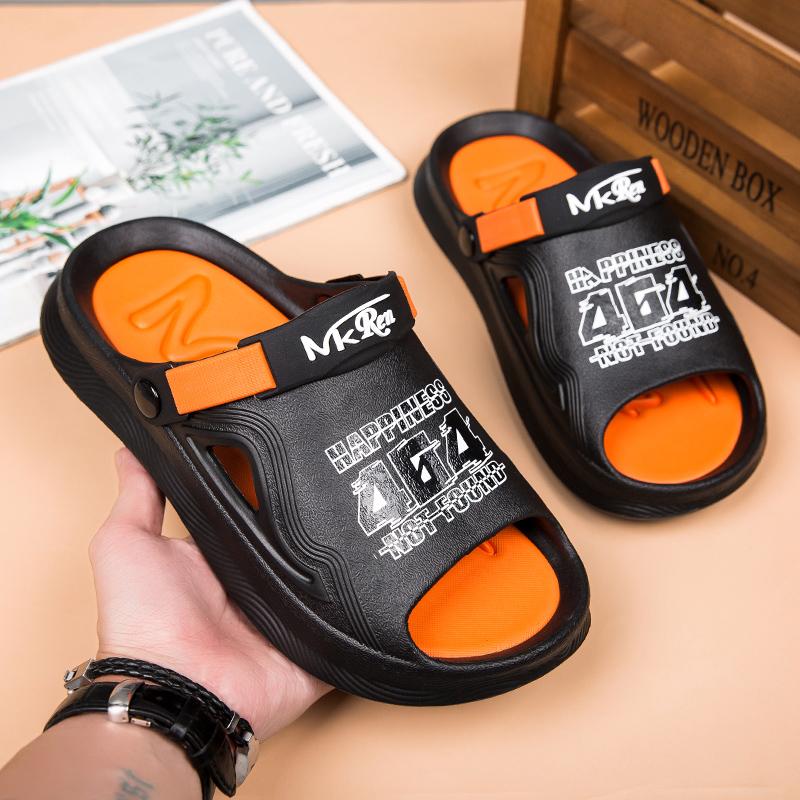 Fashion Men's Summer EVA Slip-On Slippers With Open Back And Two-Way Wear Resistant Anti-Slip Beach Shoes For Work And Outdoor Use