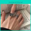 Elegant Korean Vintage Style Butterfly Little Goldfish Ring In Silver For Women Unique Design