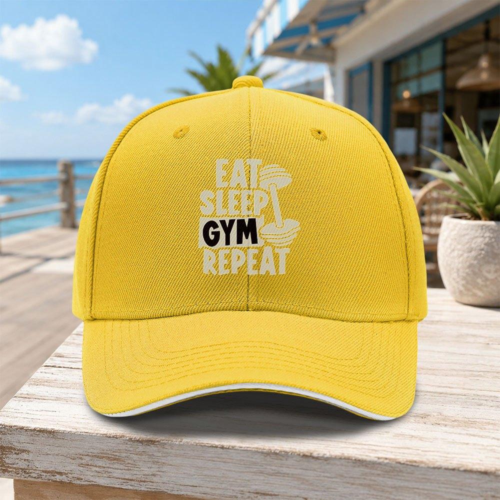 Unisex Dumbbell Sandwich Baseball Cap  Street Fashion Outdoor Sports Duckbill Hat for Fitness  Trendy Gifts