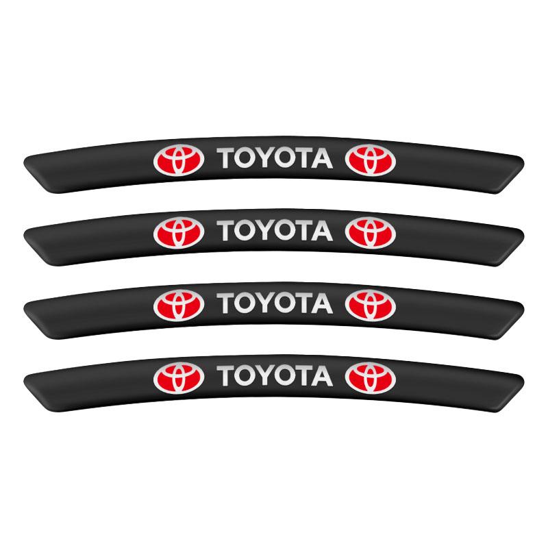 4Pcs Aluminum Car Wheel Hub Badge Sticker Tire Rim Decor Decal For Toyota Corolla Camry RAV4 CHR Yaris Prius Prado Auris Avensis