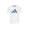 adidas Gestricktes T-Shirt mit Rundhalsausschnitt und kurzen Ärmeln mit gedrucktem Logo, Unisex-Oberteile, Weiß Blau ADICLTSPSTK-WBU