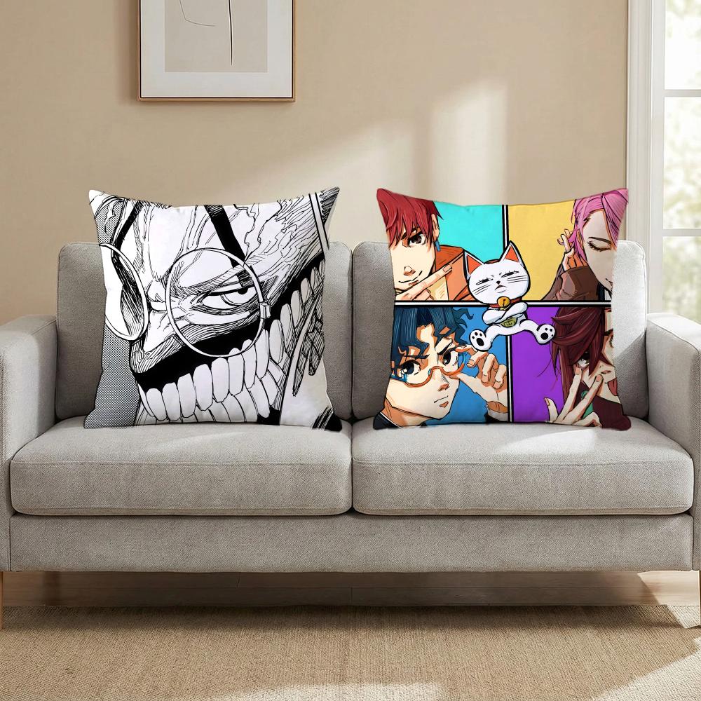 Anime D-Dandadan Cushion Cover Multi-Scene Pillow Cover for Home & Car - Reversible, Soft & Durable for Daily Use