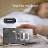 Digital Alarm Clock Curved Flat Large Display LED Electronic Digital Desktop Clock Bedroom Noise-free Function Desk Table Clock
