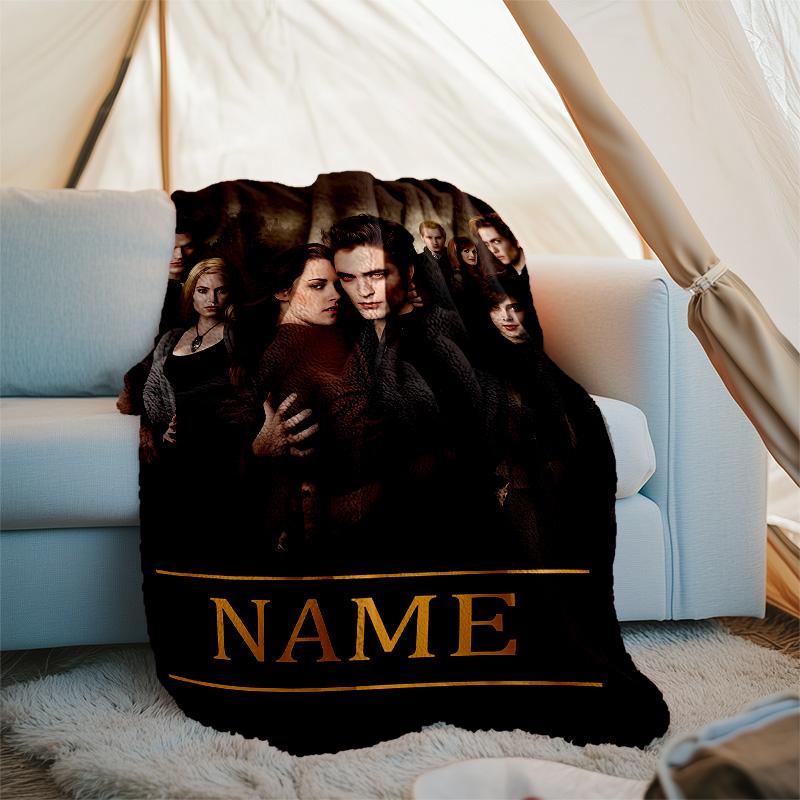 Customizable Twilight Throw Blanket – Personalized Name, All-Season Cozy Snug Blanket, Machine Washable, Personalized Blanket