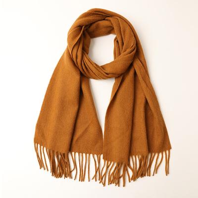 40 Wide Wool Plain Long Scarf Autumn and Winter Long Beard Warm Plain Shawl Men's and Women's Scarf Batch
