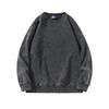Unisex Spring Fall Top Distressed Design Cotton O Neck Solid Color with Elastic Cuffs And Hem Loose Pullover Lady Men Sweatshirt for Vacation Work And
