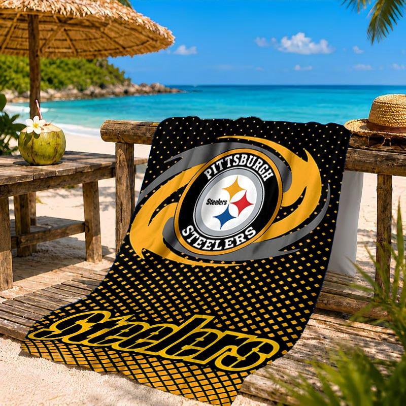 Asciugamano da Spiaggia Pittsburgh Steelers, Asciugatura Rapida, Facile da Curare, Adatto Sia per il Fitness che per le Vacanze al Mare, Essenziale Sportivo