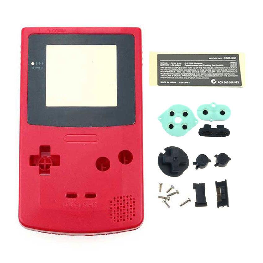 JCD Kunststoffgehäuse für Gameboy Advance GBC-Konsole mit Tasten, Schrauben, Aufklebern und Etikettenteilen