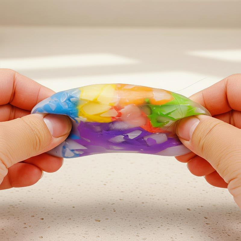 Colorful Jelly Cube Squeeze Toy Soft Texture Slow Rebound Stress Relief Perfect For Kids Adults Daily Relaxation