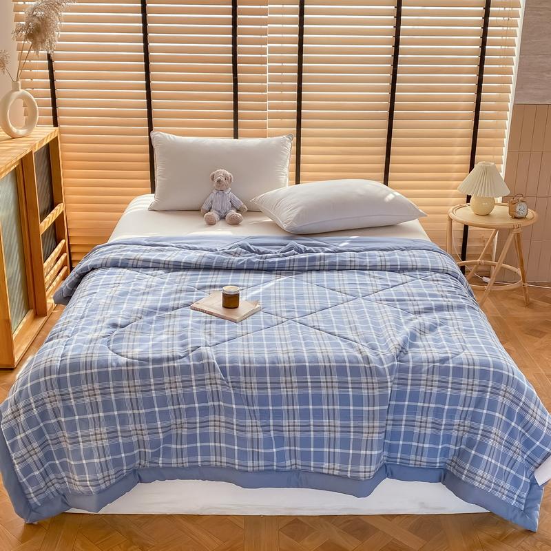 Japanese Style Quilt for Summer Checkered Summer Bedspread for Beds Single/Queen/King Striped Summer Comforter and Blankets Bed