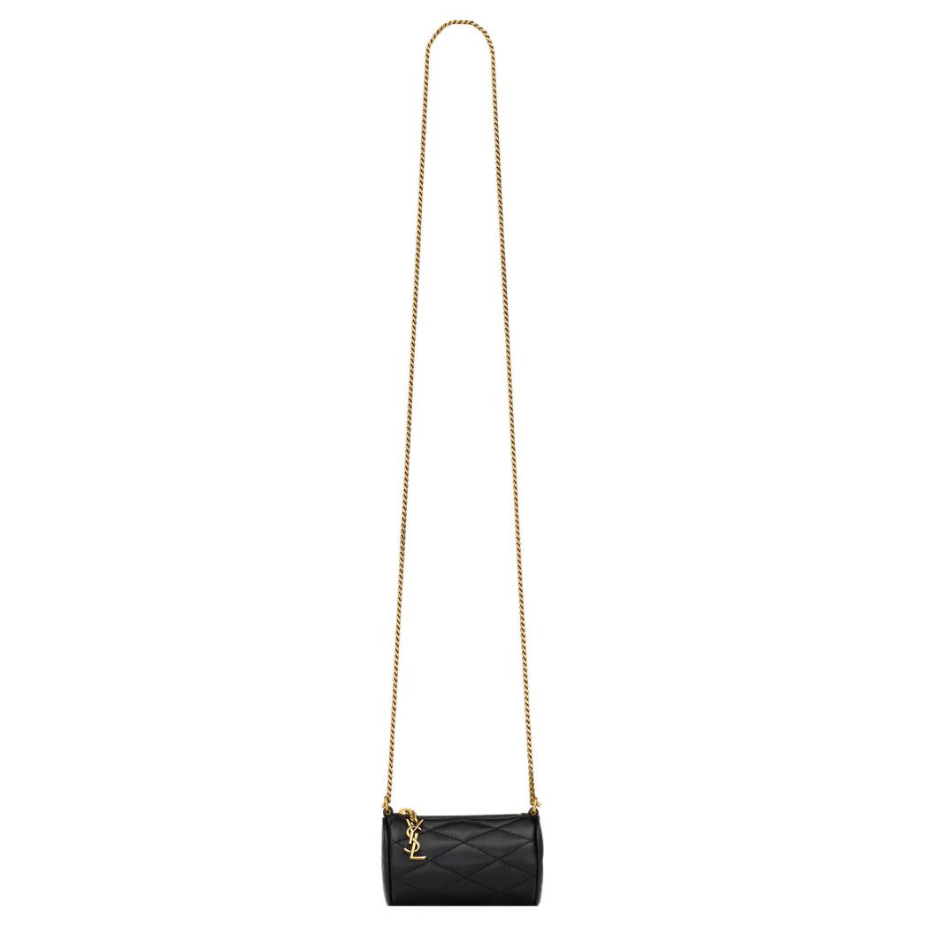 

Saint Laurent Ysl Серія Sade Мікро Шкіра ягняти Стегана Циліндрична Сумка Жіноча Сумка на Плече Чорна Бронзова 796296-AAAJU-1000 Box(Basic Set+Box)