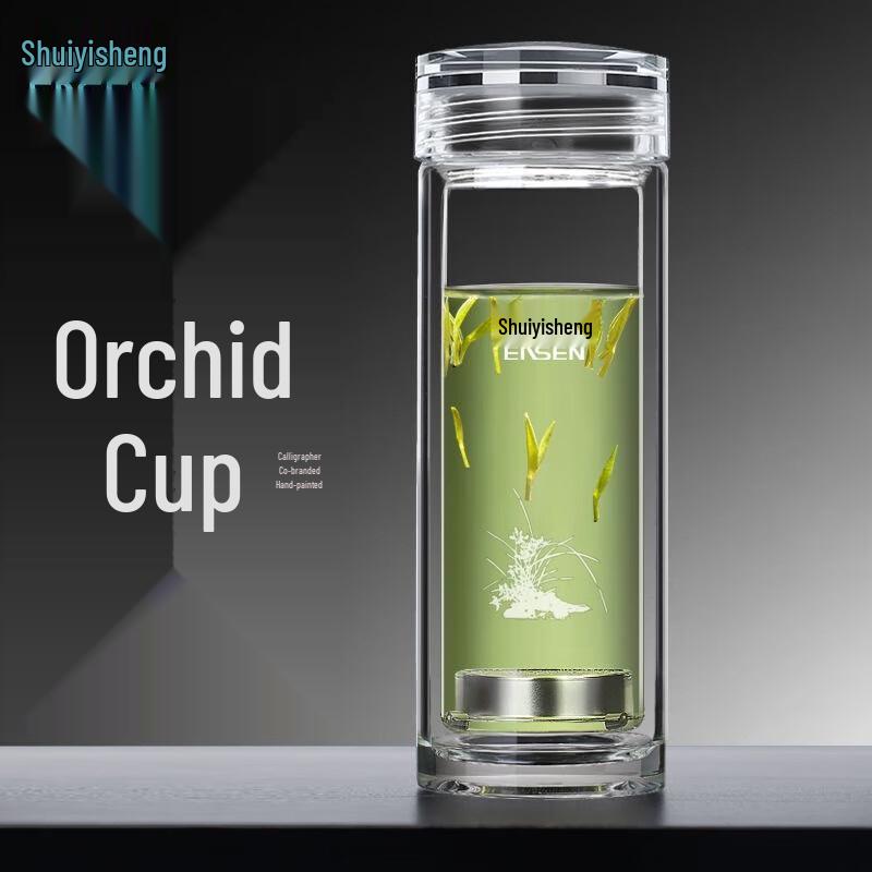 Shui Yisheng Double Wall Borosilicate Glass Tea Tumbler with Infuser