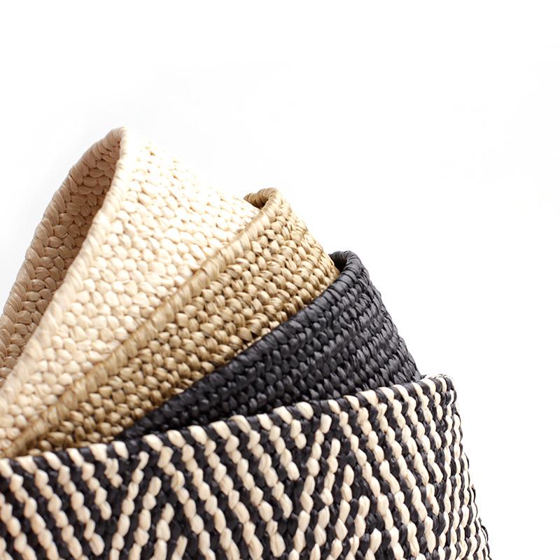 Summer Beach Pp Grass Woven Belt Women'S Square Buckle Round Buckle Simple Decorative Pin Buckle Waist Seal