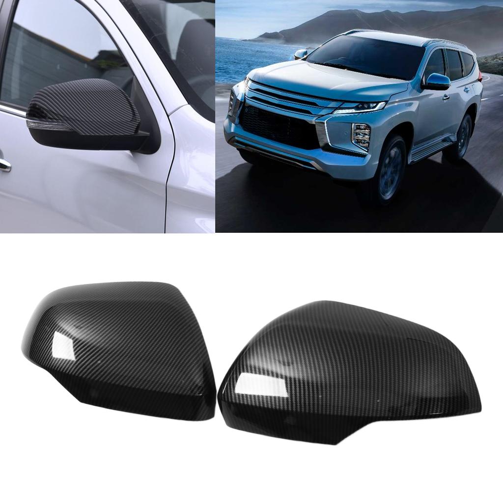 2pcs Side Rearview Mirror Cover Trim Replacement for Pajero SportCelsiusMontero SportCelsiusShogun Sport 2017‑2021