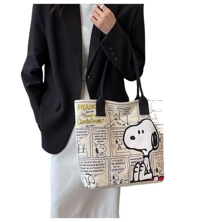 Bolsa de Lona Snoopy con Gran Capacidad para Viajes Casuales y Desplazamientos
