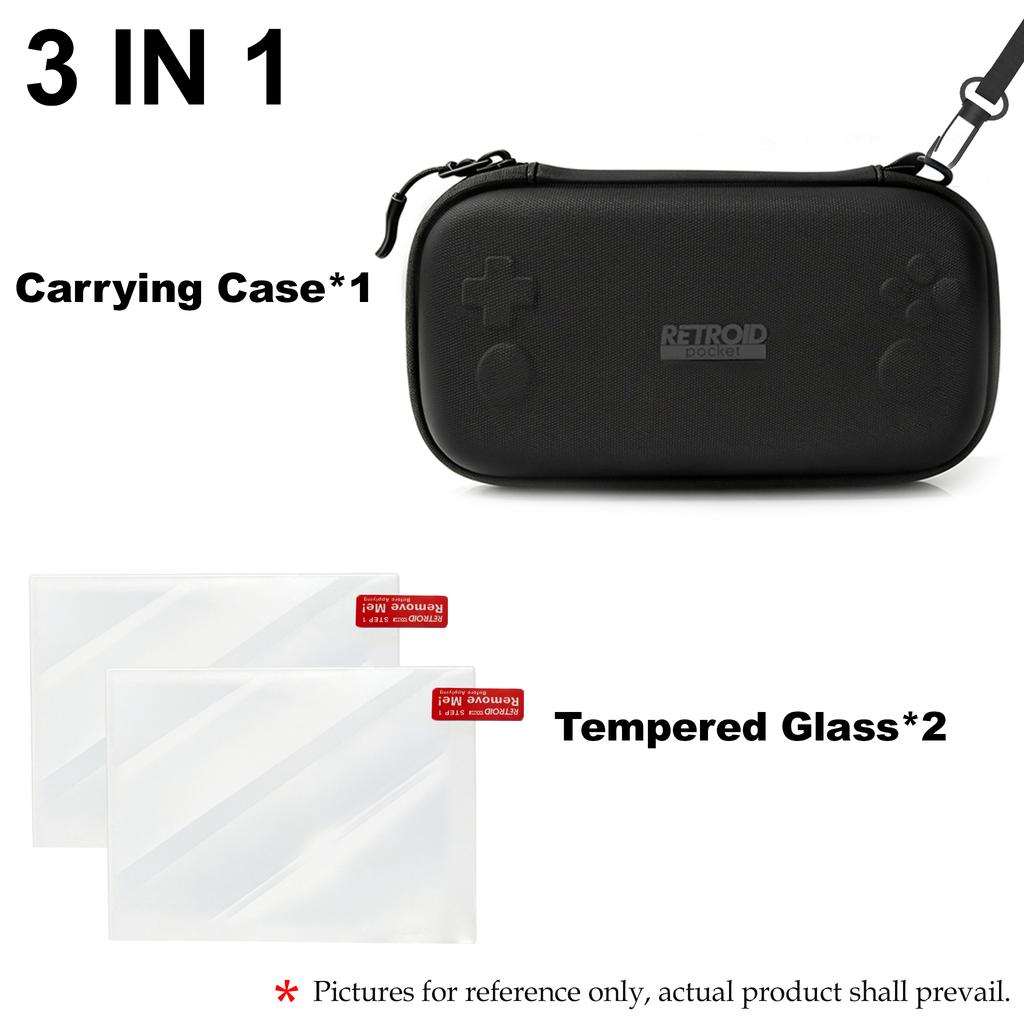 Retroid Pocket Nova Tempered Glass Screen Protectors Game Storage Bag Zipper Carry Bag Eva Hard Handbag Game Accessories