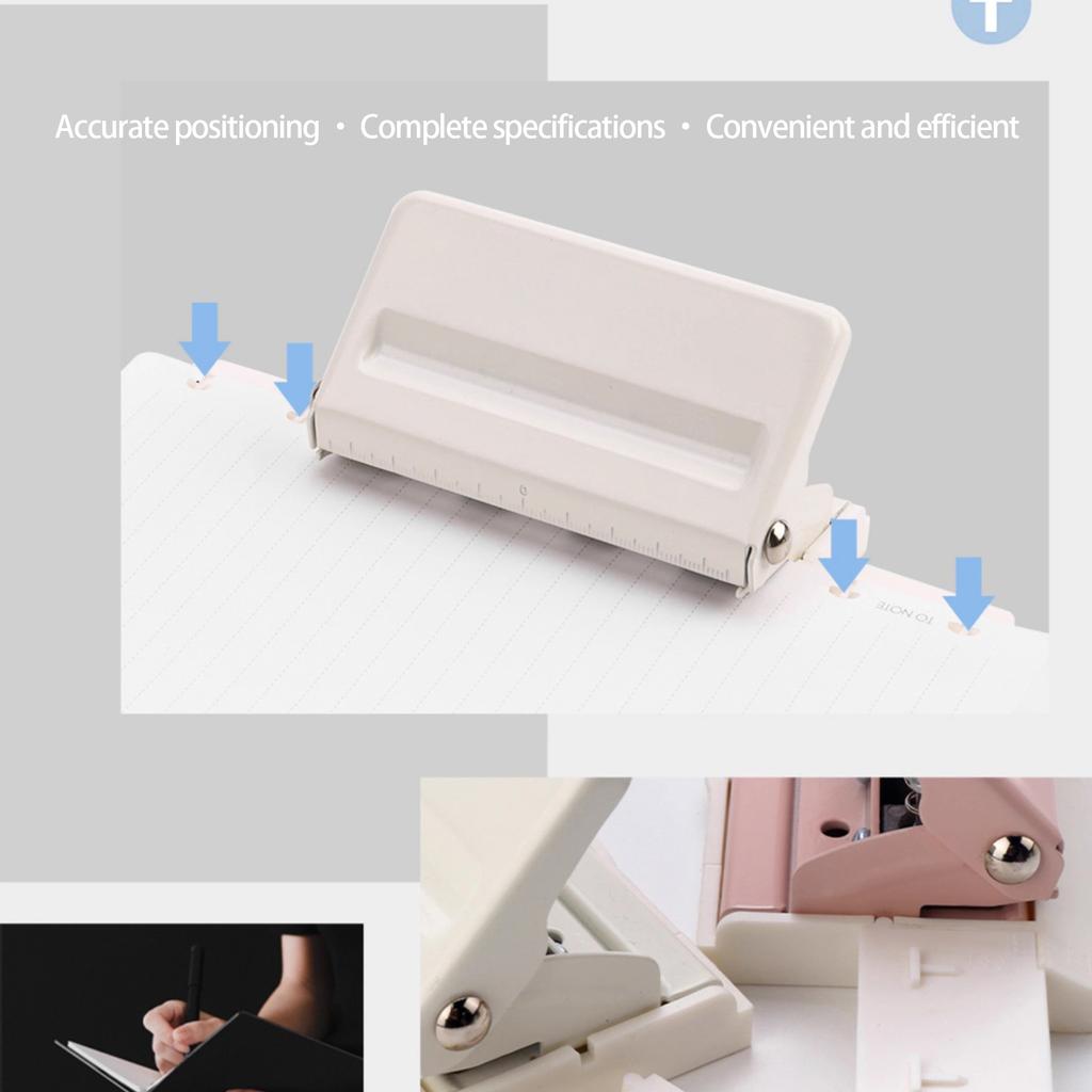 KW triO Handheld DIY Mushroom 4 Holes Punch Puncher Paper Cutter with Ruler 3 Sheets Punch Capacity for Office Home