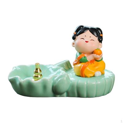 Coil Incense Burner Chinese Tang Girl Statue Holder for Sticks Farmhouse