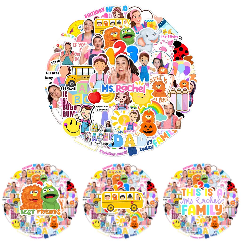 Ms Rachel Educational Stickers For Kids Featuring Unique Shapes Ideal For Learning And Fun