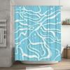 Blue White Waves Shower Curtain Waterproof Fabric For Bathroom Decorations Easy Installation Water Repellent Home Supplies