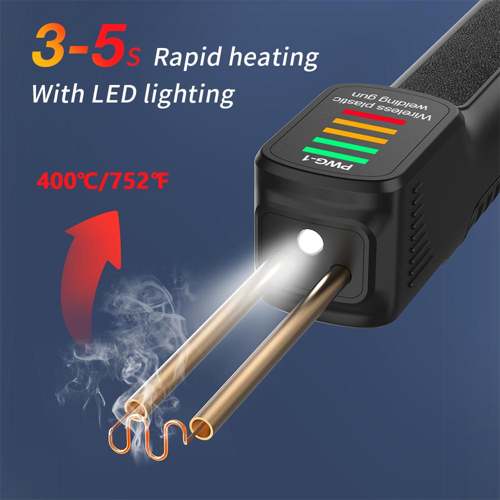Handheld Plastic Welding Machine Wireless Rechargeable Plastic Welding Gun Hot Stapler Welder Repair Tool Kits for Car Bumper