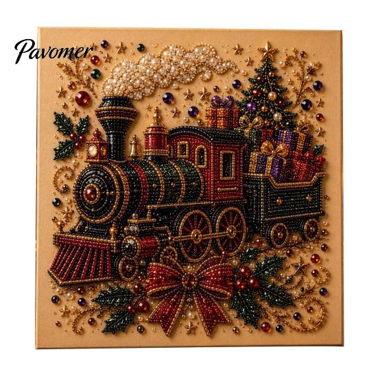Relaxing Hobby for Adults Xmas Faux Pearl Painting Kit, Christmas 3D Art DIY Winter Scene Set Holiday Craft Project Adults, Festive Home Wall Decor