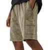 Men's Casual And Fashionable Water-washed Cotton Loose-fitting Shorts - Men's Multi-pocket Workwear Drawstring Shorts