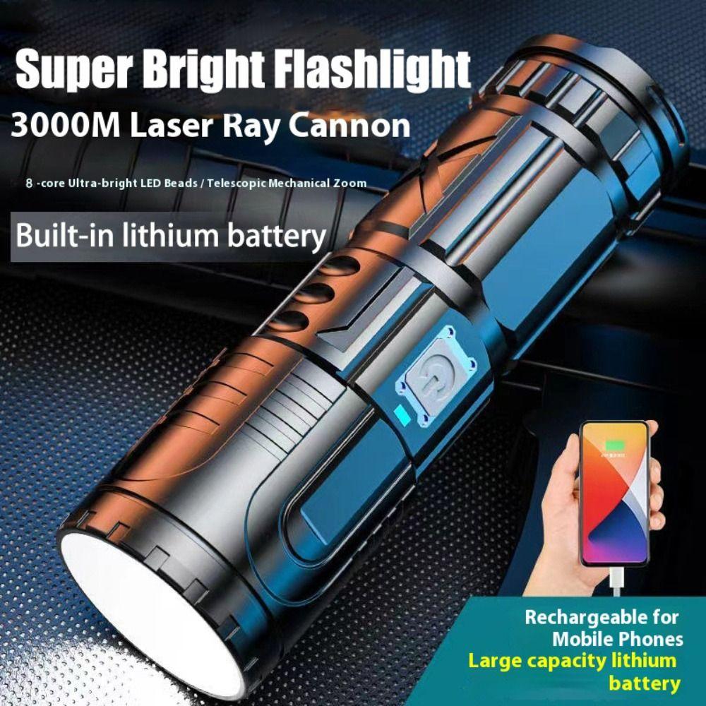 15000mAh Super Bright Flashlight Type-C Handheld Flashlight Portable LED Flashlight  Night