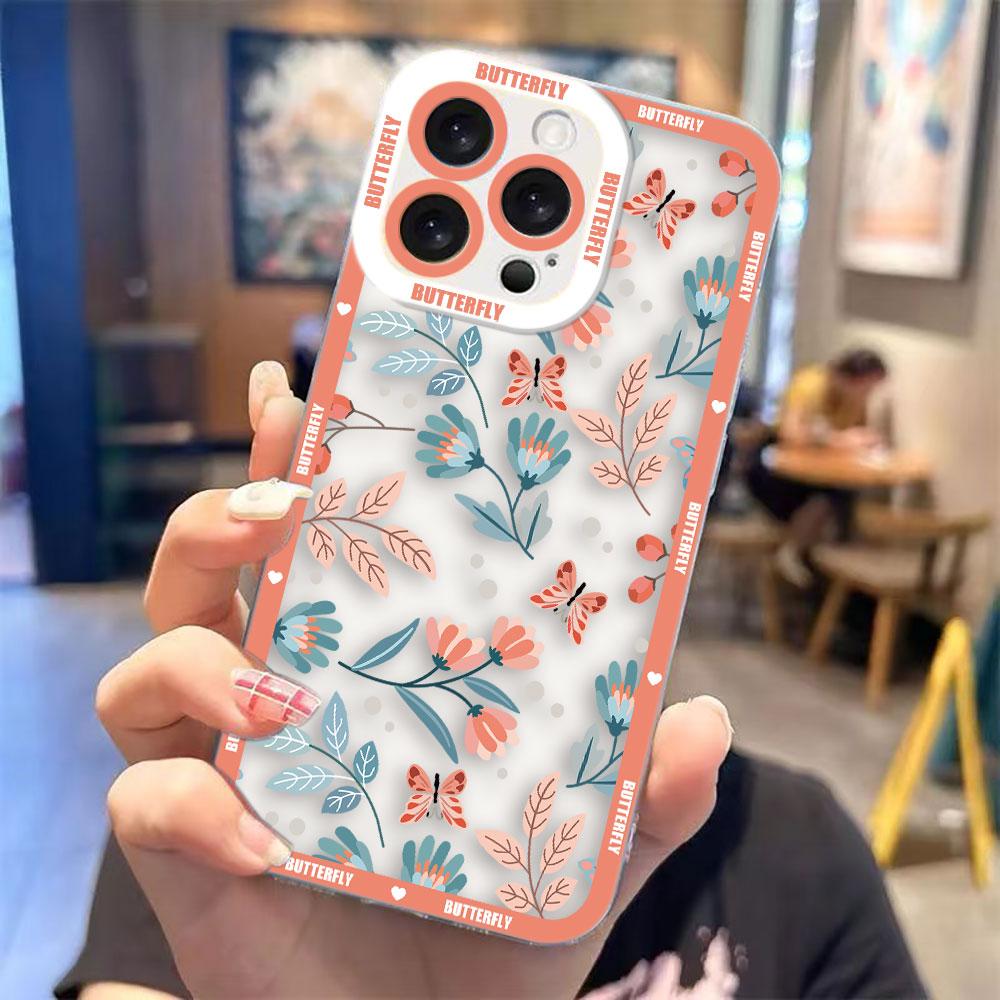 

Butterfly Flowers Clear Phone Case For VIVO Y400 Y100 Y76 Y75 Y51 Y50 Y36 Y35 Y28 Y22S Y21 Y20 Y19S Y17S Y16 Y15S Y04 Case Shell VIVOY732021(Y734G)