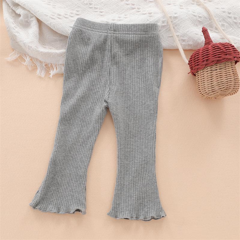 

Модные хлопковые леггинсы клеш для девочек в корейском стиле для малышей (2025) 110 cm серый