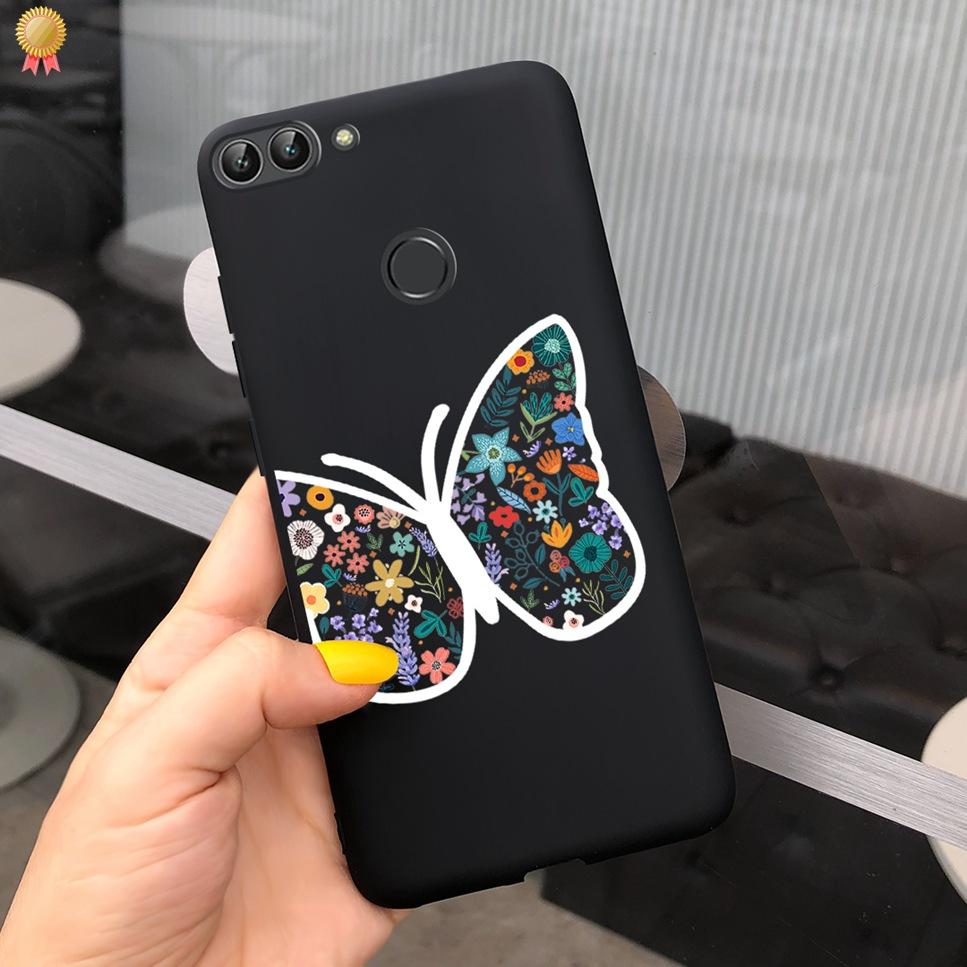 Für Huawei P Smart Hülle Niedliche Blume Schwarz Weiches TPU Silikon Bumper Hülle Für Huawei PSmart P Smart 2017 FIG-LX1 Handyhülle Funda
