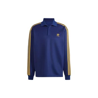 Oryginalny męski top polo z długim rękawem adidas Originals Color Block Ciemnoniebieski IM4457