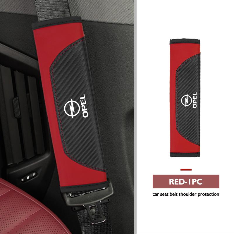 

Leather Car Safety Seat Belt Strap Shoulder Pad Accessories For Opel Corsa Mokka Astra Cascada Adam Insignia Meriva Vectra