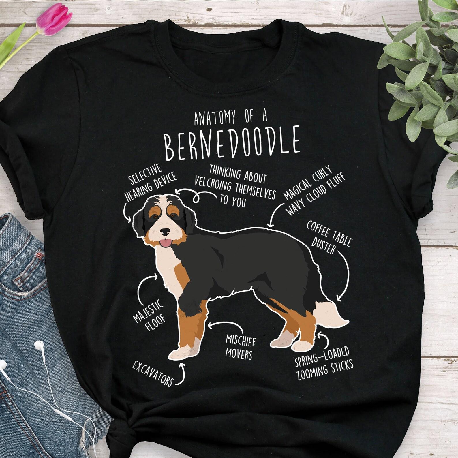 Bernedoodle Shirt, Black Tricolor Bernedoodle Dog Lover Gift, , Funny Cute Doodle T-shirt Poodle Mix Cross Tshirt Mom Dad Tri Color 160