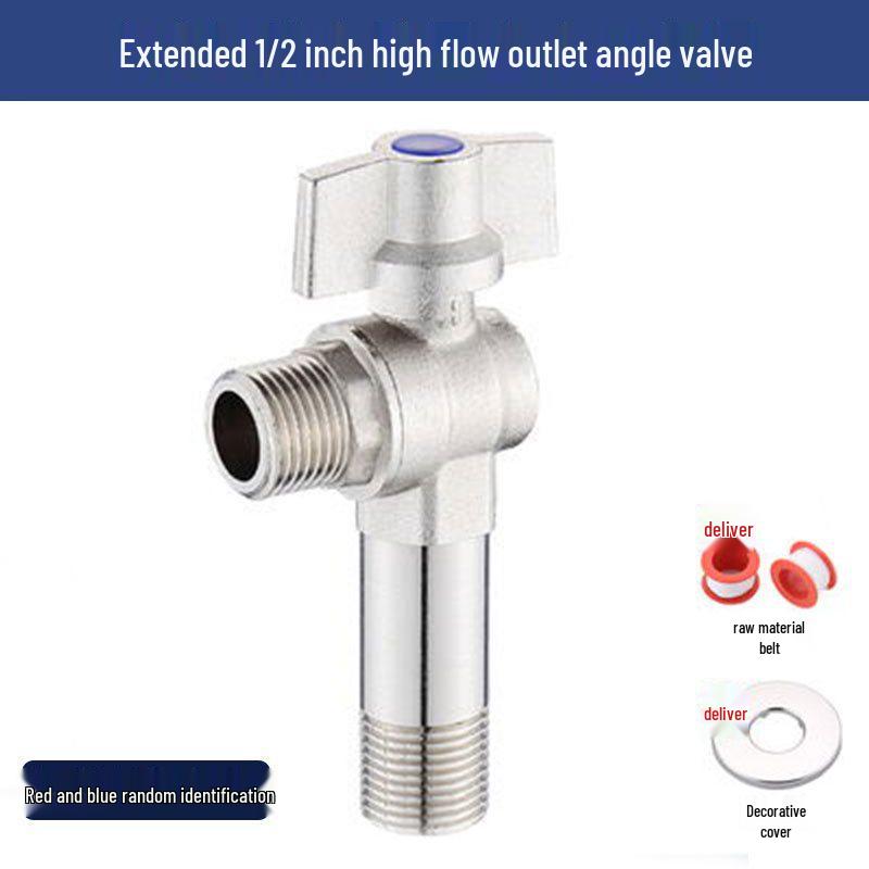 Universal All-Copper Gas Water Heater Valve: Hot/Cold Flow, 4/6 Point Angle Stop & Triangle Valve