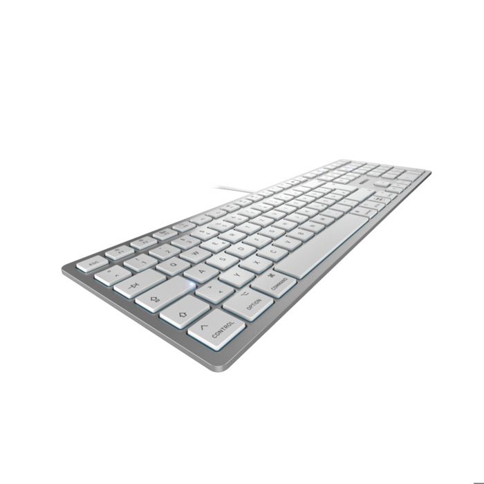 Clavier - cherry - kc 6000c for mac - filaire usb-c - blanc-argent - qwertz