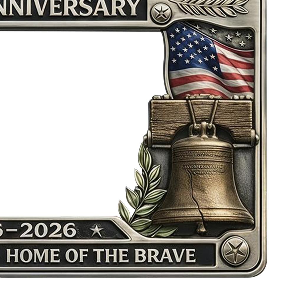 2PCS 250th Anniversary License Plate Holder Easy To Install Sturdy Car License Plate Frame for Patriots and Commemorative Days