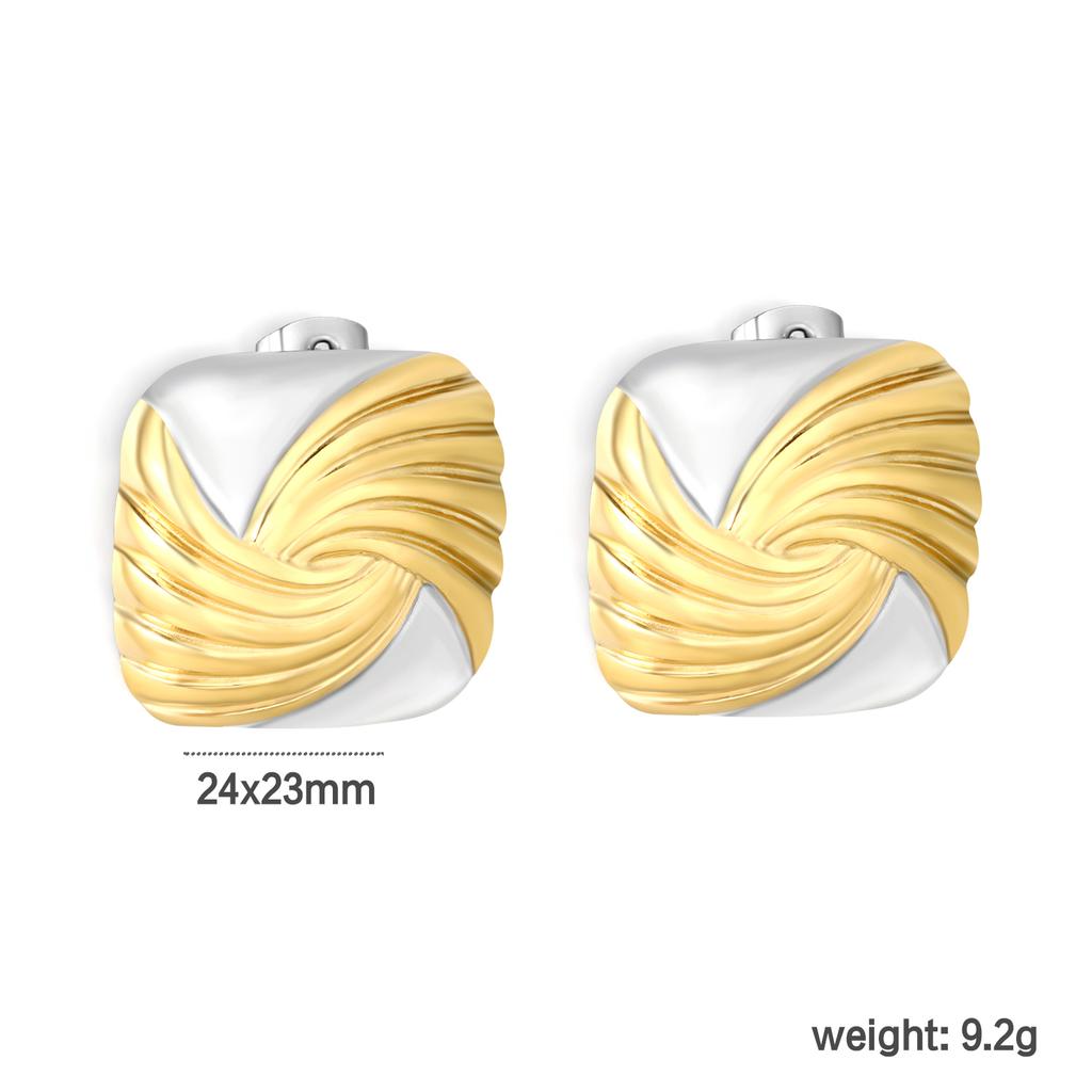 Niche New Splicing Stripe Earrings INS Stainless Steel Irregular Geometric High-End Creative Stud Earrings for Girls Jewelry