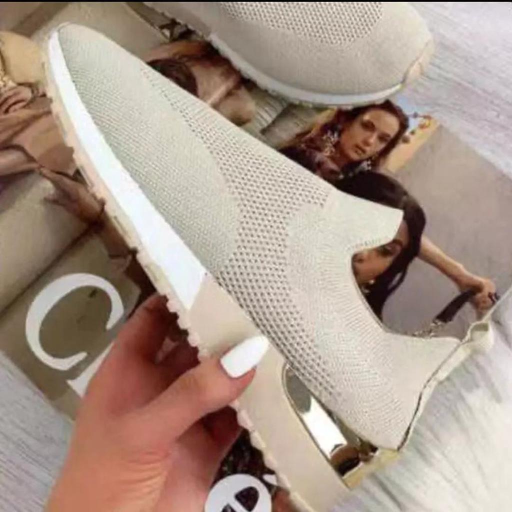 Women'S Sports Fly-Woven Casual Single Shoes Large Size Women'S Shoes