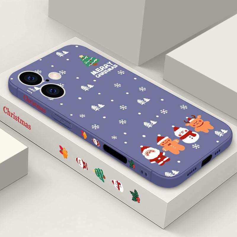 

Матовый чехол-шнурок с рождественским узором для iPhone 16 Pro 15 14 Plus 13 12 Mini 11 Pro Max Xr Xs 7 8 Se мягкий тонкий чехол из ТПУ iPhone 15 Pro Max серый