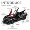 1:24 Apollo EVO God of the Sun Alloy Sports Super Car Model Die-Cast Simulation Collectible Decoration Car Lovers Light & Sound