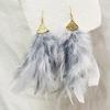 Handmade Bohemian Feather Earrings User Friendly Materials Lightweight Drop Ear Hooks Jewelry Gift