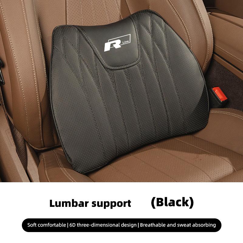 Car Seat Cushion Cover Lumbar Support Waist Cushioning For VW GTI Polo Golf Passat B6 Jetta Tiguan Arteon CC Taigo T-ROC Hub Cap